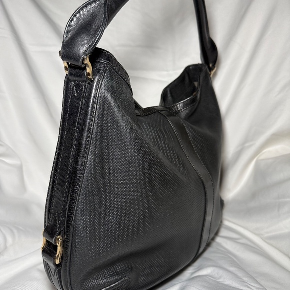 Burberry Women’s Leather Hobo Bag Black Luxury Designer Purse - Picture 2 of 9